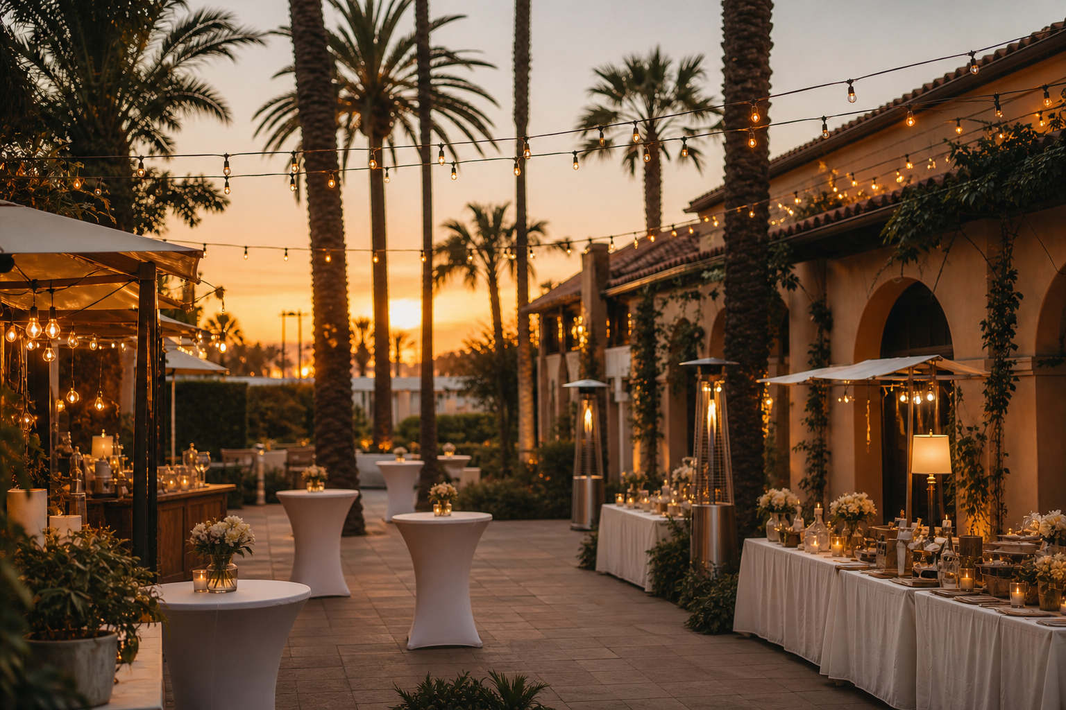 South Orange County outdoor event venue at golden hour